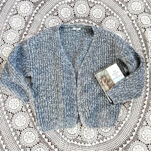 FRNCH PARIS Thick Knit Grey Open Cardigan Medium